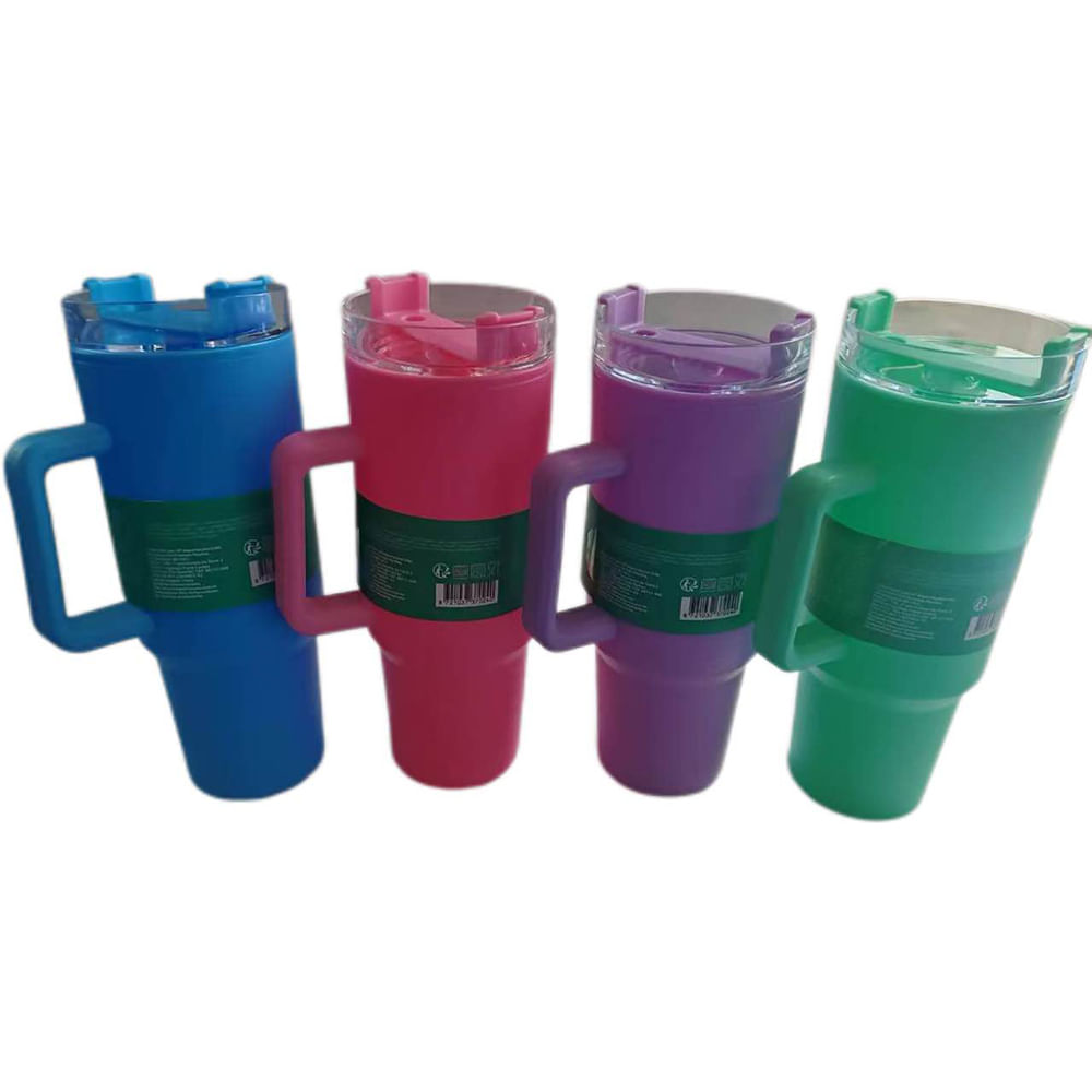 Copo com Alça Tampa e Canudo Excellent Houseware 1,2L Sortido