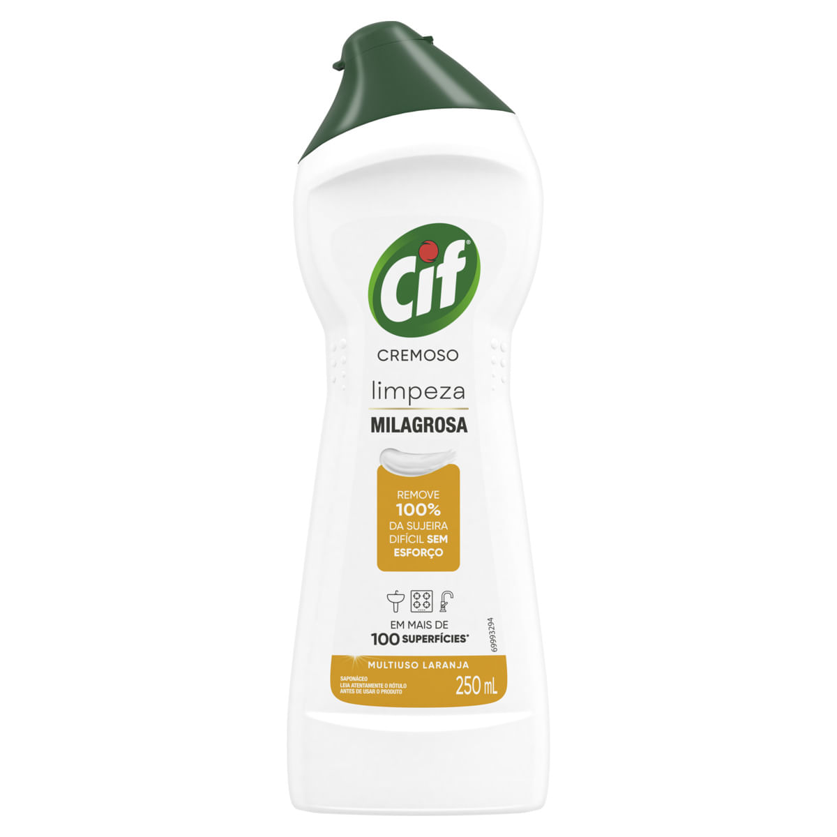 Saponáceo Multiuso Concentrado Cif Cremoso Líquido Laranja 250ml