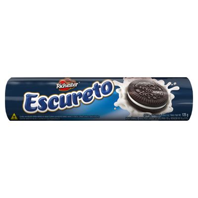 Biscoito Recheado Chocolate Escureto Richester 125g Crocante