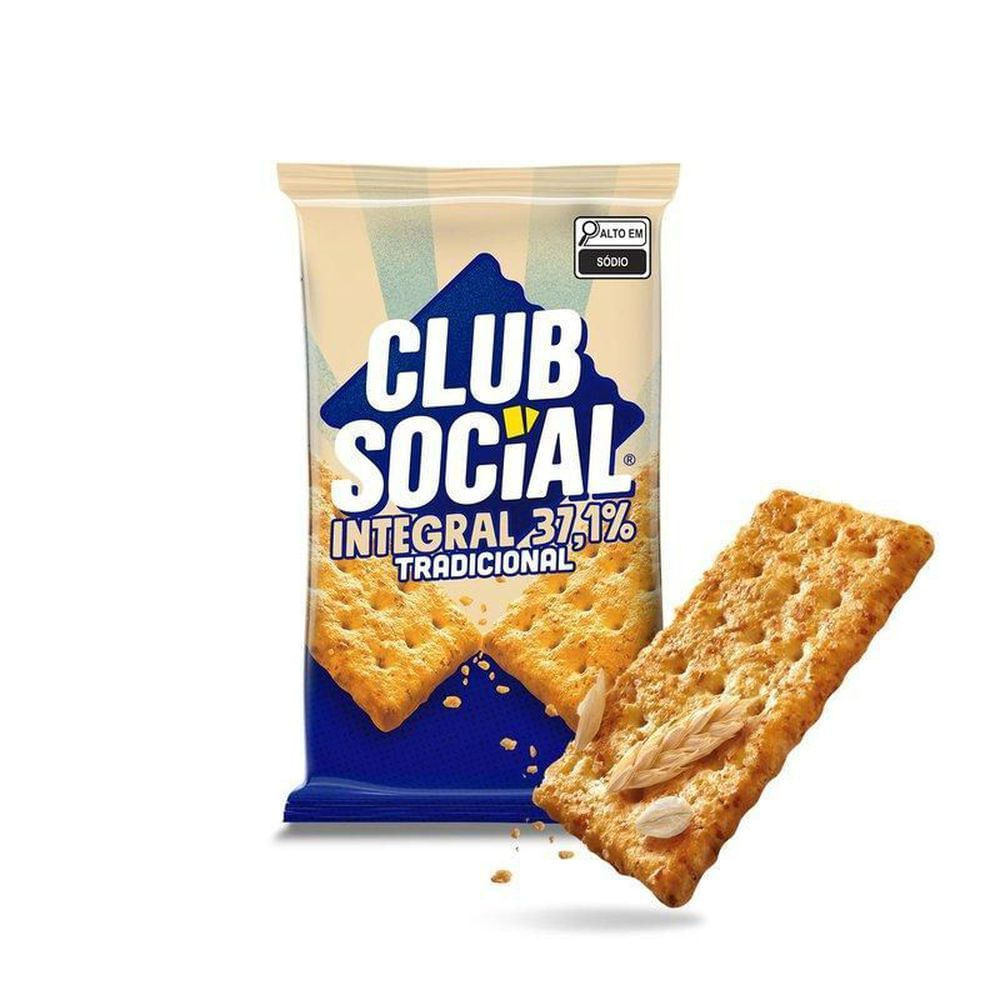 Biscoito Salgado Integral Club Social 144g Multipack 6 Unidades