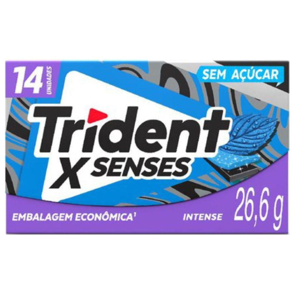 Chiclete Intense Trident XSenses 26,6g 14 Unidades Sem Açúcar