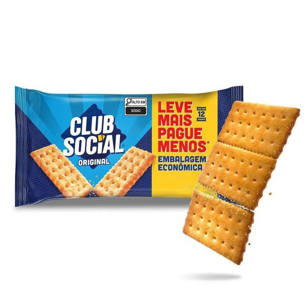 Biscoito Salgado Original Club Social 288g Multipack Crocante