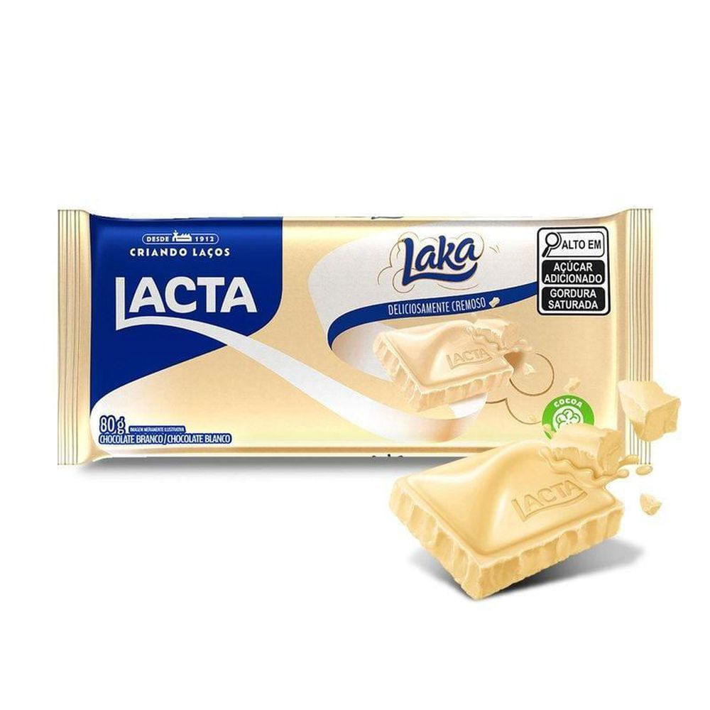 Chocolate Branco Lacta Laka 80g Cremoso
