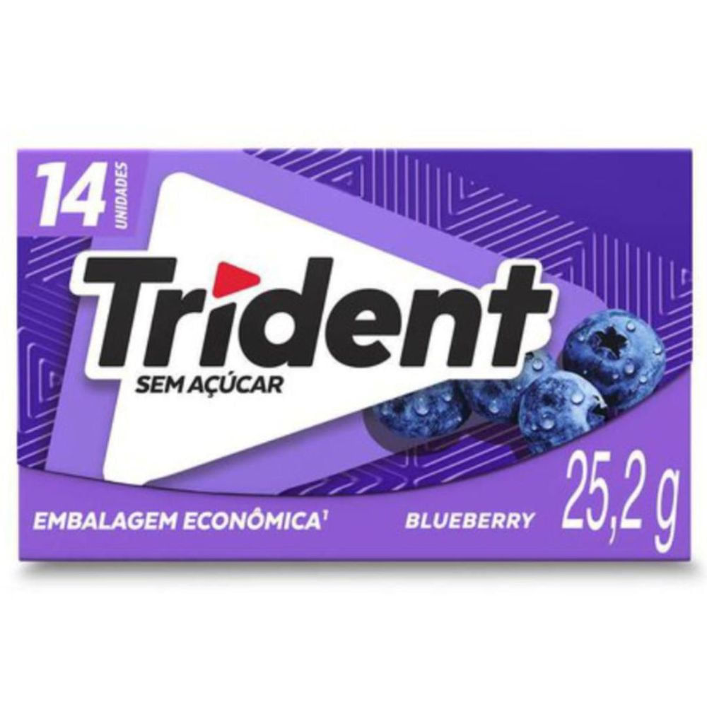 Chiclete Blueberry Trident X Senses 14 Unidades 25,2g Zero Açúcar