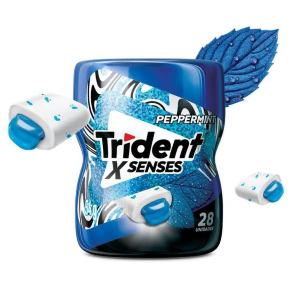 Chiclete Peppermint XSenses Trident 54g Garrafa Sem Açúcar