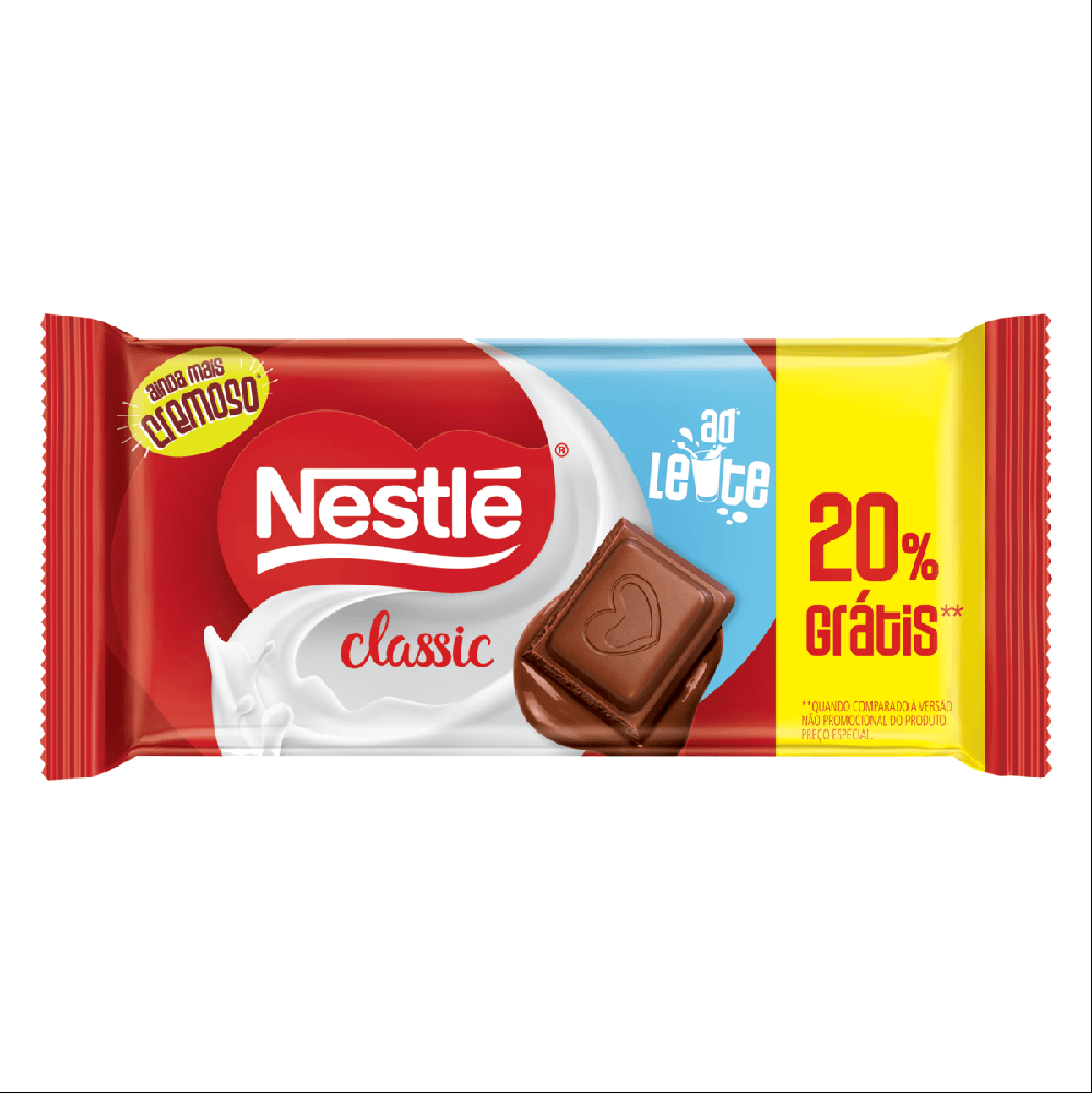 Chocolate ao Leite Classic Nestlé 80g Tablete Cremoso