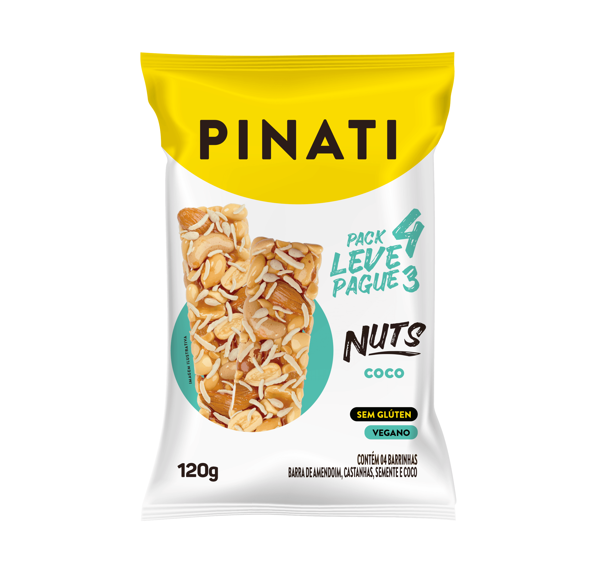Barra de Nuts Coco Pinati 30g Vegana sem Glúten