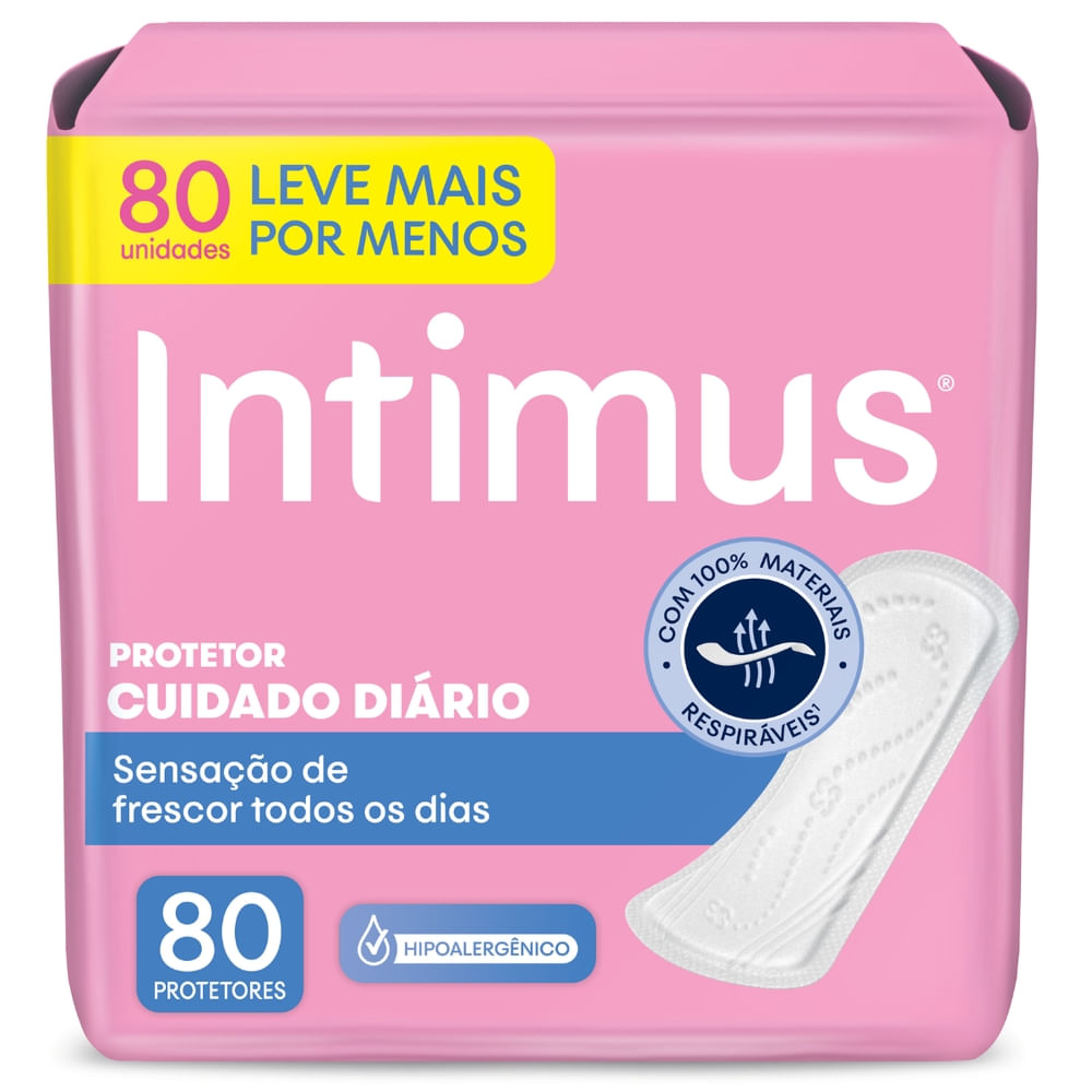 Protetor Diário Higiene Íntima Intimus Cuidado Diário 80 Unidades