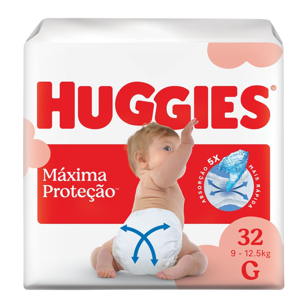 Fralda Descartável Extra Absorção Huggies Supreme Care G 32un