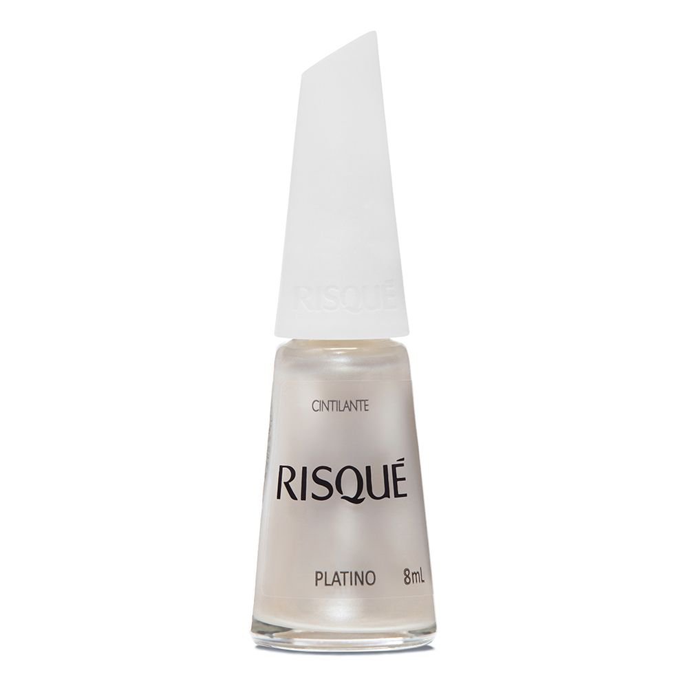 Esmalte Hipoalergênico Risqué Platino Cintilante Branco 8ml