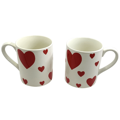 Caneca de Cerâmica Casual Home Corações 330ml Branca