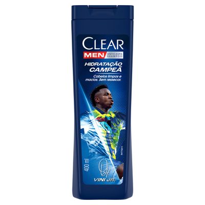 Shampoo Anticaspa e Hidratação 400ml Clear Men Vini Jr. Masculino Frescor de Limão