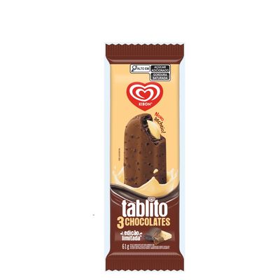 Picolé Tablito 3 Chocolates Kibon 61g Crocante