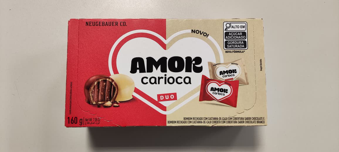 Caixa de Bombom Duo Amor Carioca Neugebauer 160g Wafer Crocante