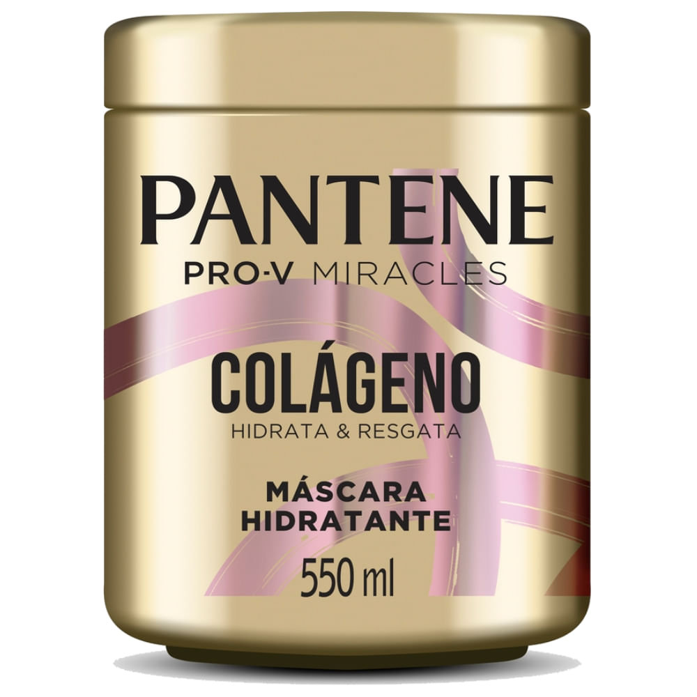 Máscara Hidratante 550ml Pantene Colágeno Hidrata & Resgata para Cabelos Danificados e Coloridos