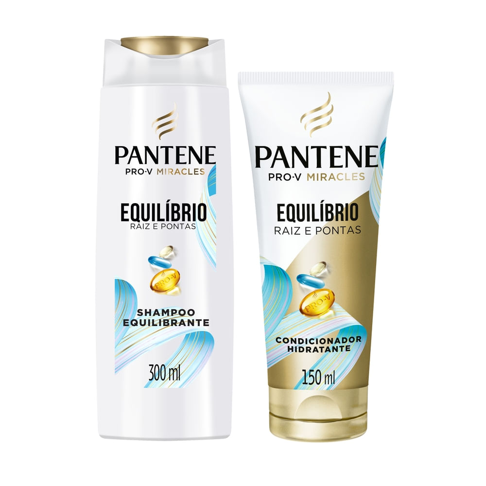 Kit Shampoo 300ml e Condicionador 150ml Pantene Pro-V Miracles Equilíbrio Raiz e Pontas Secas