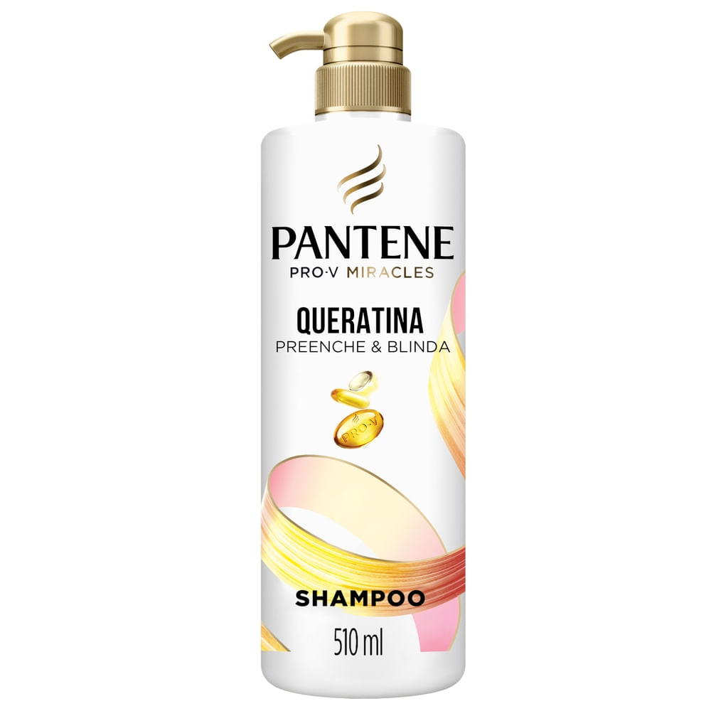 Shampoo Reconstrução Preenche e Blinda 510ml Pantene Pro-V Miracles Queratina para Cabelos Danificados