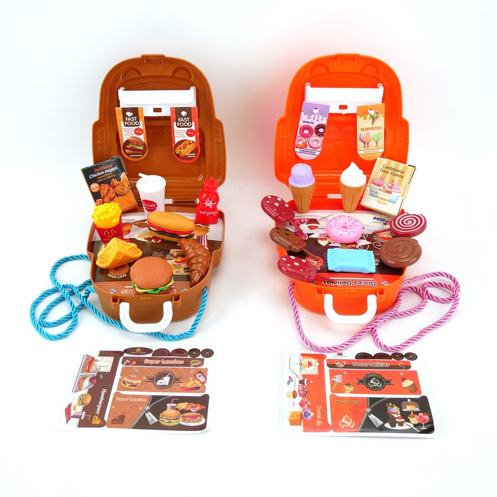 Maleta de Brinquedo Faz de Conta Infantil Brink+ Fast Food 3 a 4 Anos