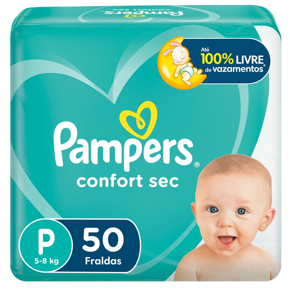 Fralda 50 Unidades P Pampers Confort Sec Proteção Noturna