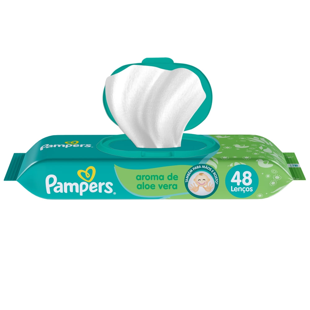 Lenço Umedecido 48 Unidades Pampers Aloe Vera Hidratante