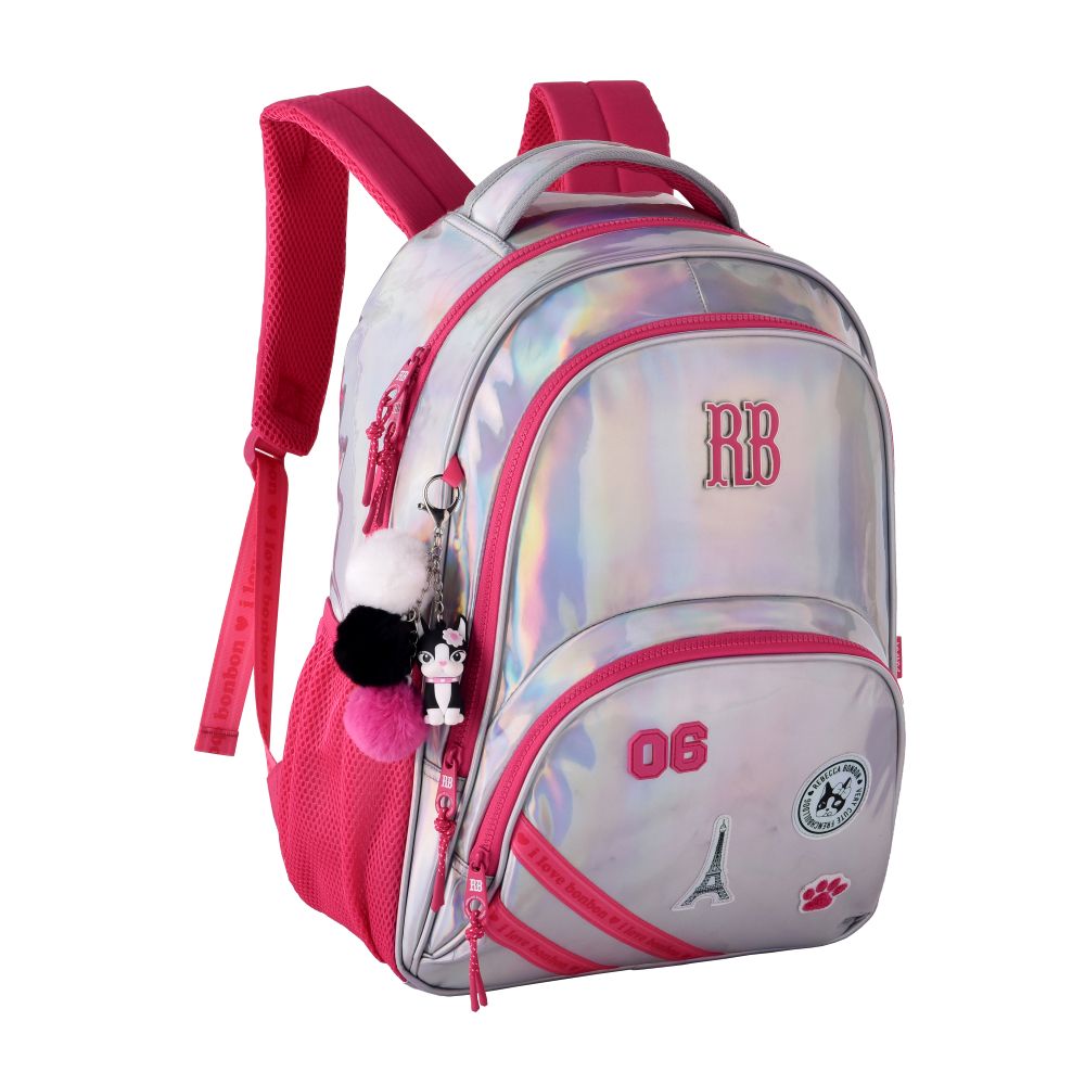 Mochila Holográfica Clio RB24689 44x33x14 cm Rebecca Bonbon com Porta Notebook