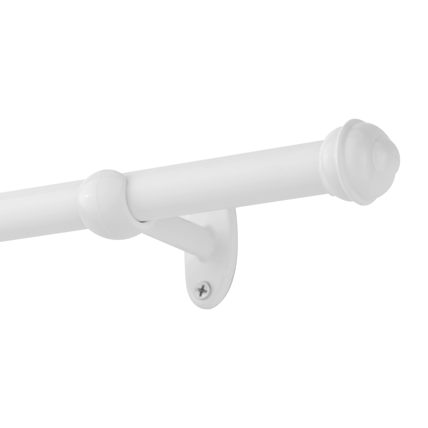 Varão para Cortina Basic Branco Madeira 2m com Suportes
