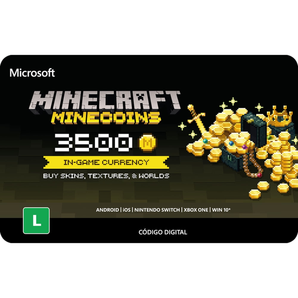 Gift Card Minecraft Minecoins 3500 Coins 77.45