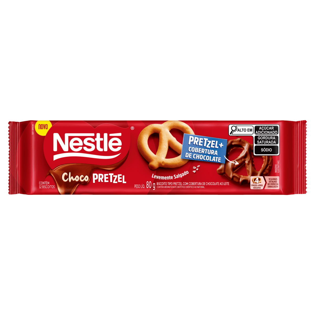 Biscoito Chocolate ao Leite Nestlé Choco Pretzel 80g Crocante