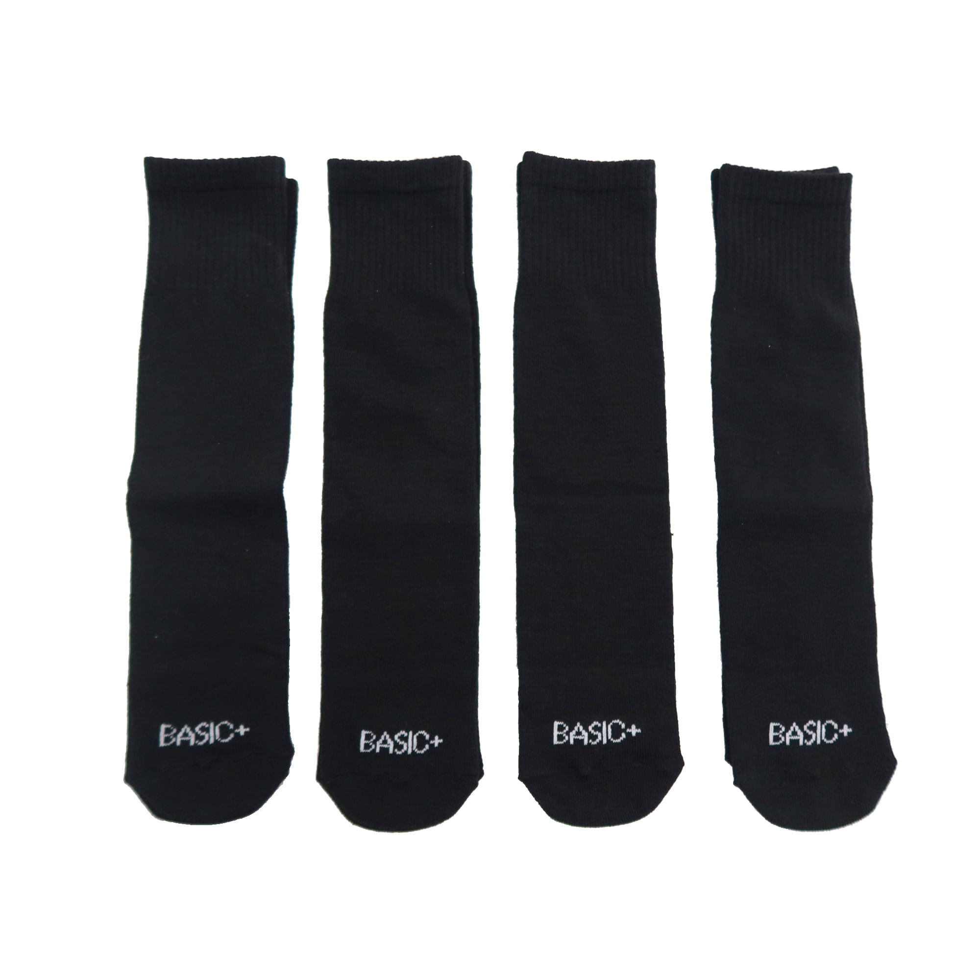 Kit 4 Pares Meias Esportiva Cano Médio Basic+ Poliéster Masculina Preta