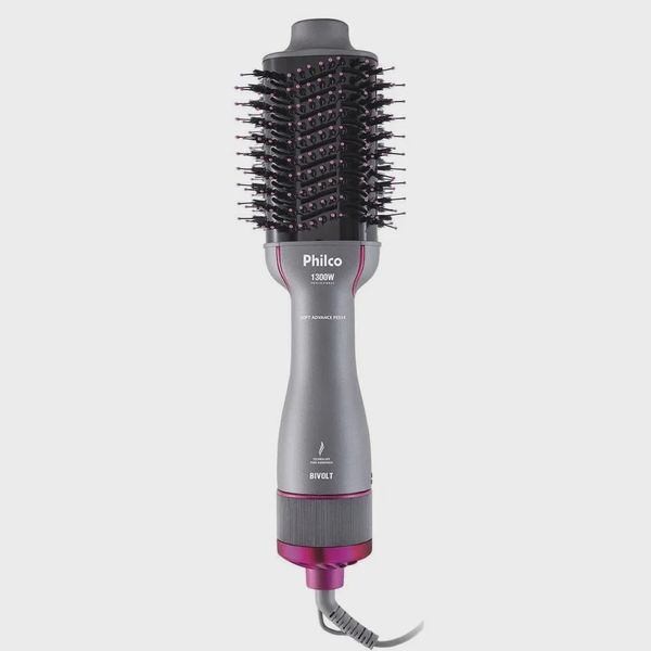 Escova Secadora Philco Soft Advance Cinza e Rosa PES14 – Bivolt