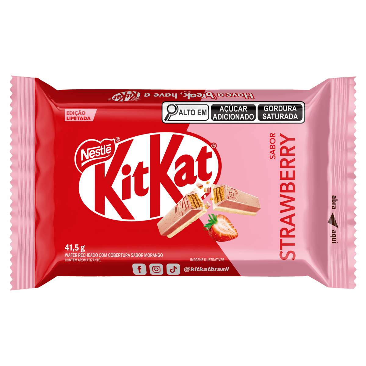 Nestlé Kit Kat Morango Chocolate ao Leite 41,5g