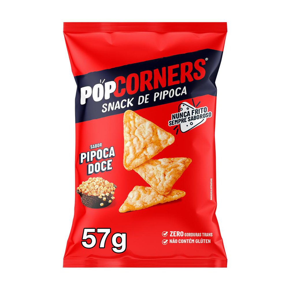 Pipoca Pronta Doce PopCorners 57g Vegano Sem Glúten