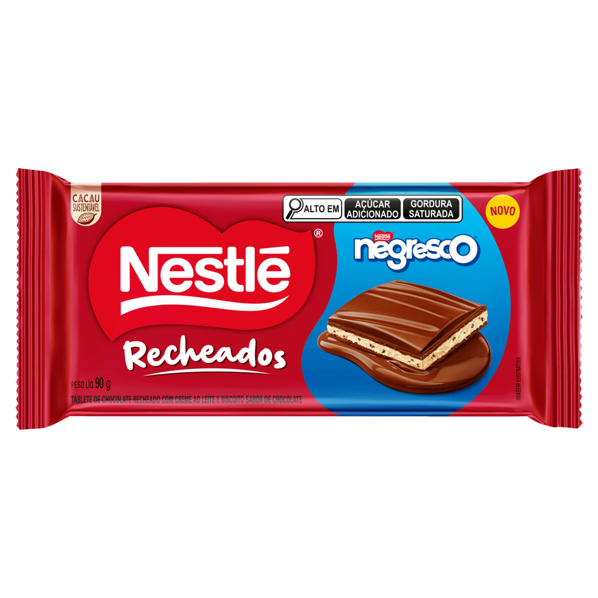 Barra de Chocolate Recheado Negresco Nestlé 90g Crocante