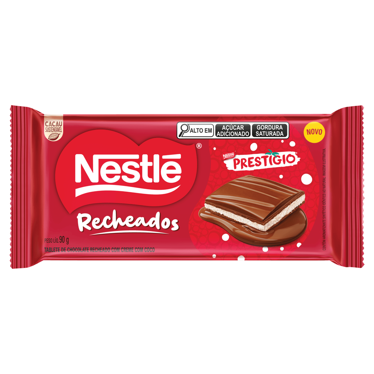 Barra de Chocolate Recheado Coco Prestígio Nestlé 90g Chocolate ao Leite