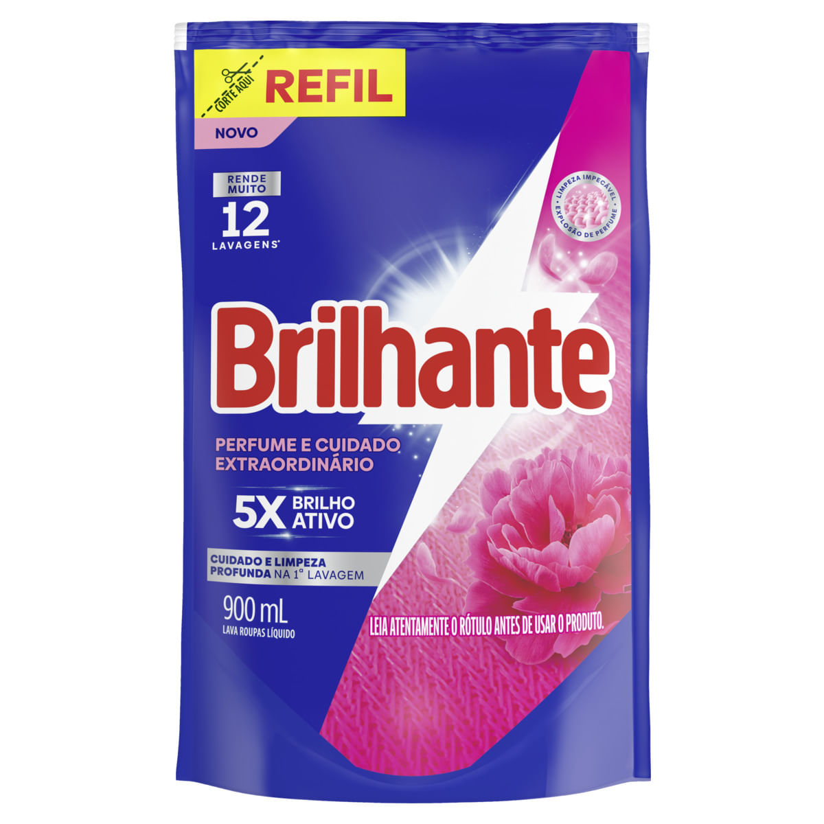 Lava-Roupas Líquido Brilhante Perfume e Cuidado Extraordinário Refil 900ml