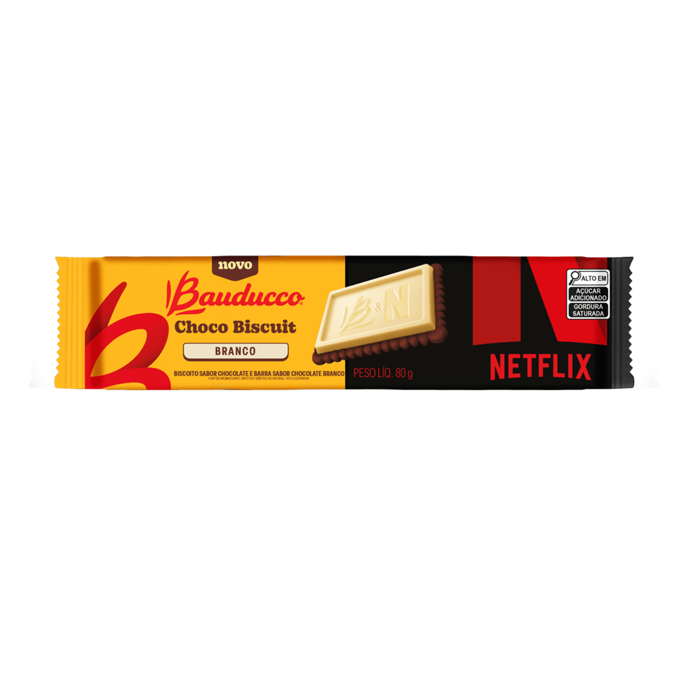 Biscoito Chocolate ao Leite Bauducco Choco Biscuit Netflix 80g Crocante