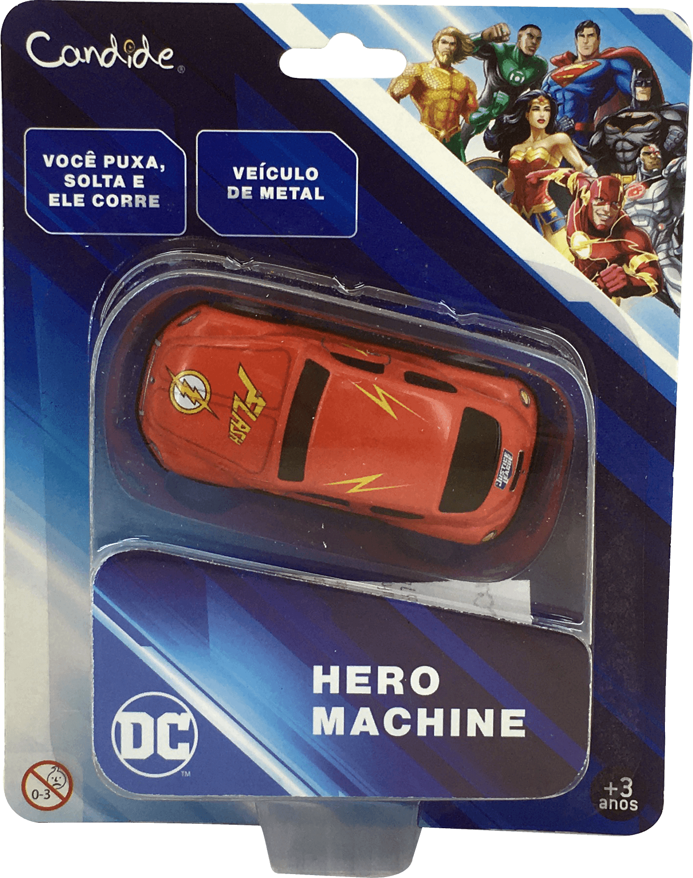 Carrinho Infantil de Fricção Candide Liga da Justiça Hero Machine 3 a 4 Anos Vermelho