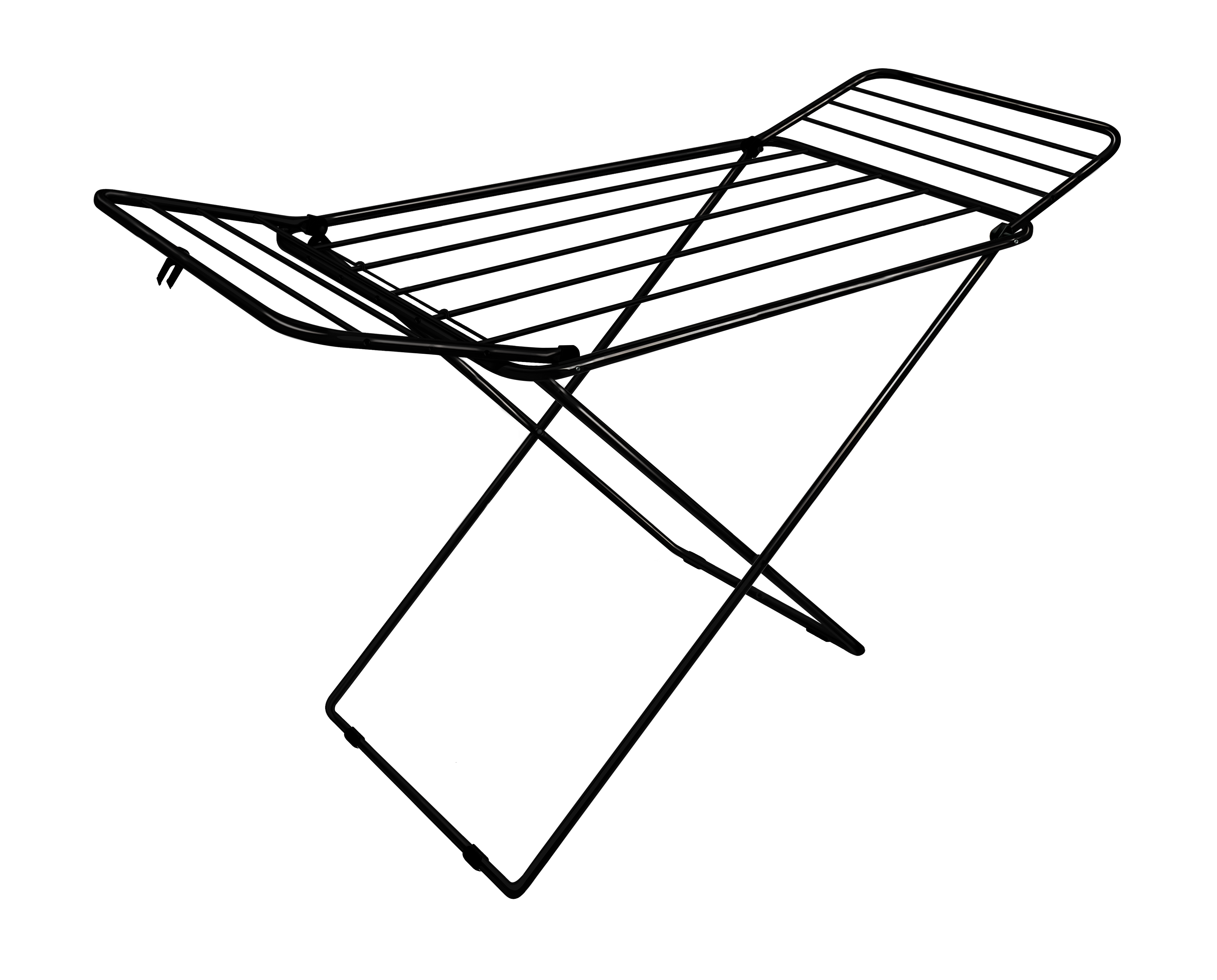 Varal de Chão Aço 1,22m Secalux Ravenna Black Dobrável com Abas