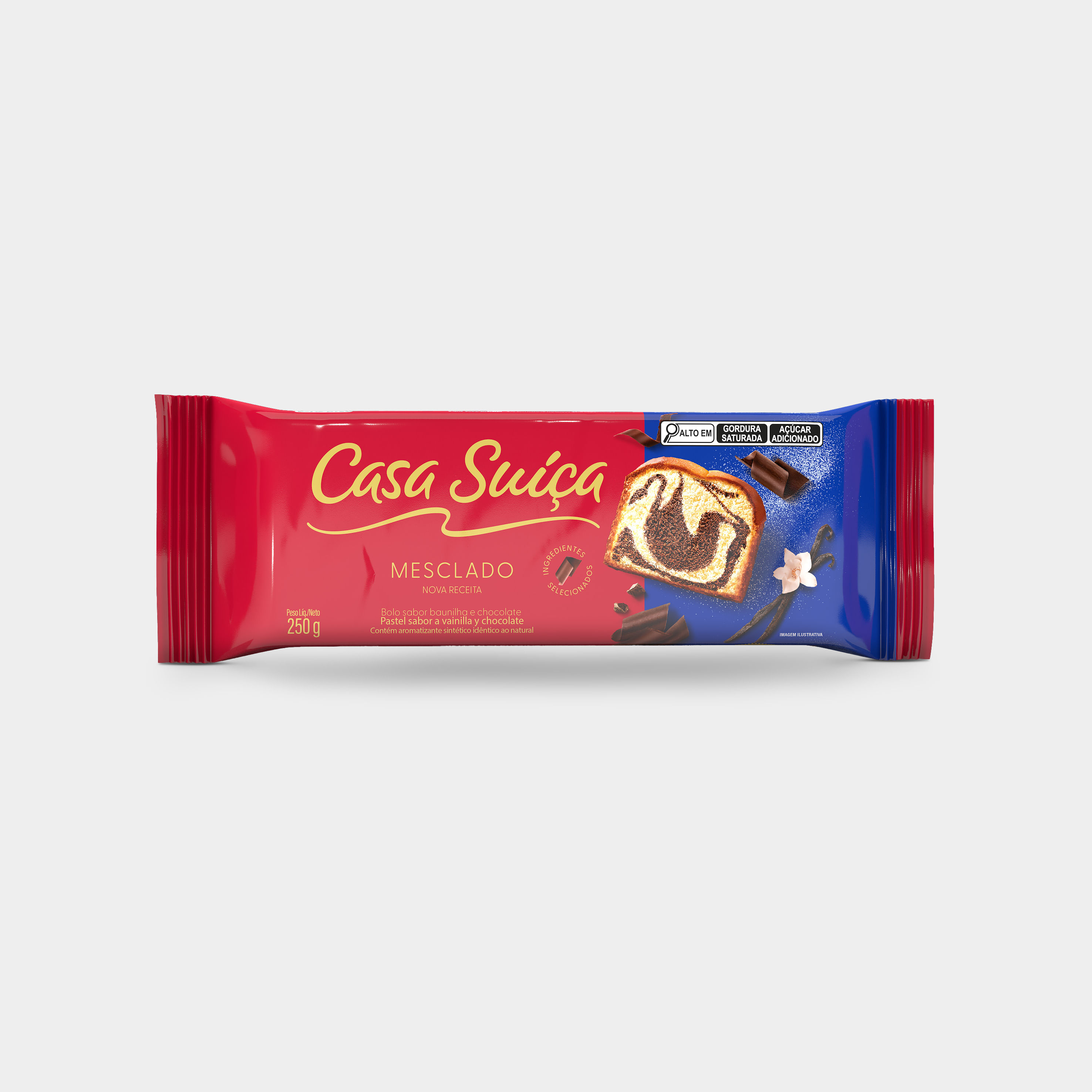Bolo Mesclado Baunilha e Chocolate Casa Suíça 250g Tradicional