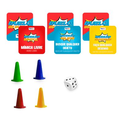Jogo de Tabuleiro Duelo de Duplas Homeplay 5016 com 30 Cartas de Missões 4+ Jogadores