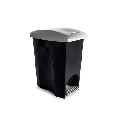 Lixeira Polipropileno 15L Plasútil EcoBlack com Pedal e Proteção UV