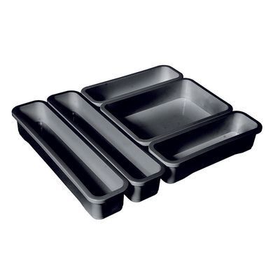 Organizador de Gaveta Plástico 5 Peças São Bernardo Modular Preto