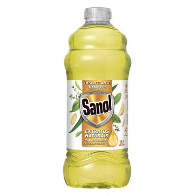 Desinfetante Bactericida Sanol Extratos Naturais Líquido Capim Limão e Folhas Verdes 2L
