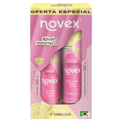 Kit Shampoo e Condicionador Nutrição 300ml Novex Ritual Dorama Vegano Óleo de Camélia