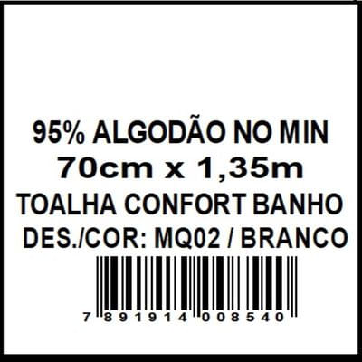 Toalha de Banho Algodão Alta Absorção Sisa Confort Branco