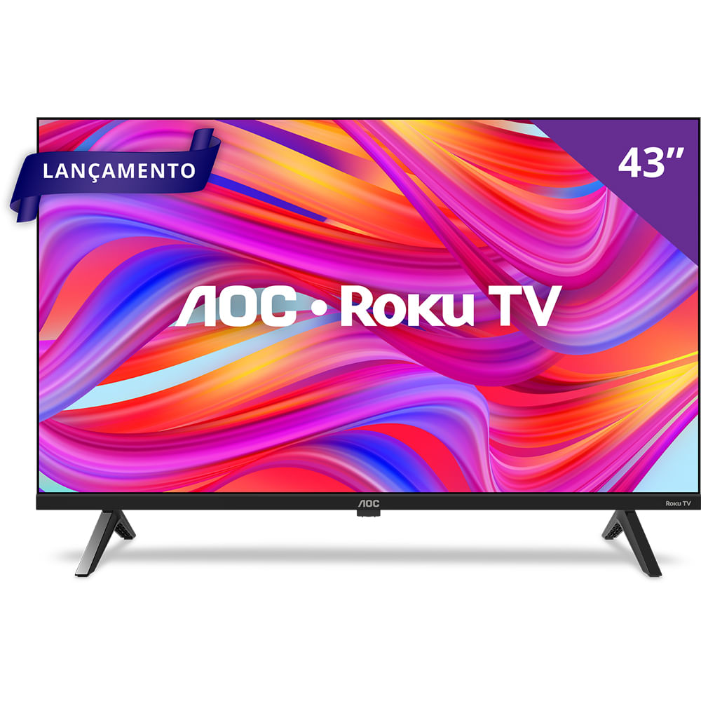 Smart TV Full HD AOC Roku TV 43" LED Wi-Fi Preto