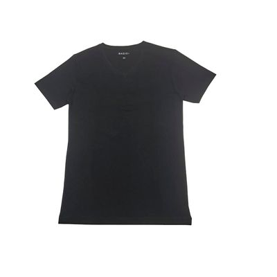 Camiseta Masculina Manga Curta Basic+ Algodão Gola V Preta G
