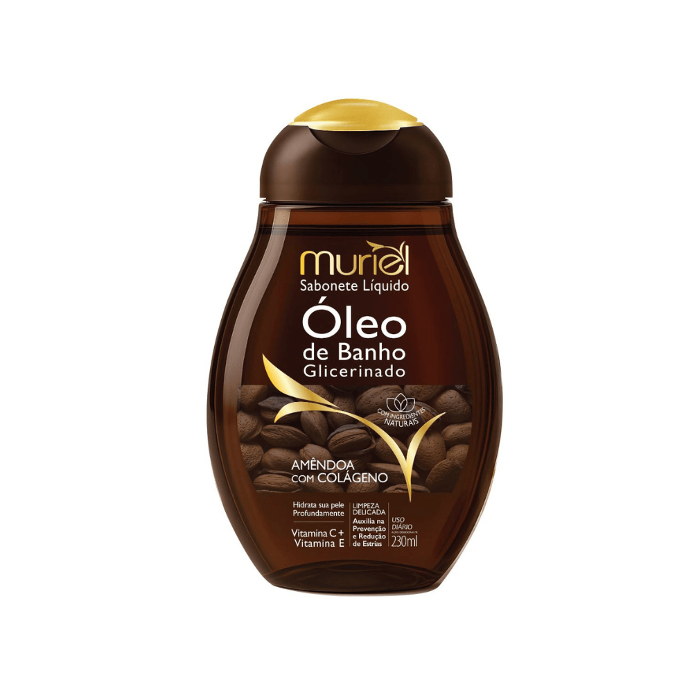 Sabonete Líquido Óleo de Banho Vegano Muriel Amêndoa com Colágeno 230ml