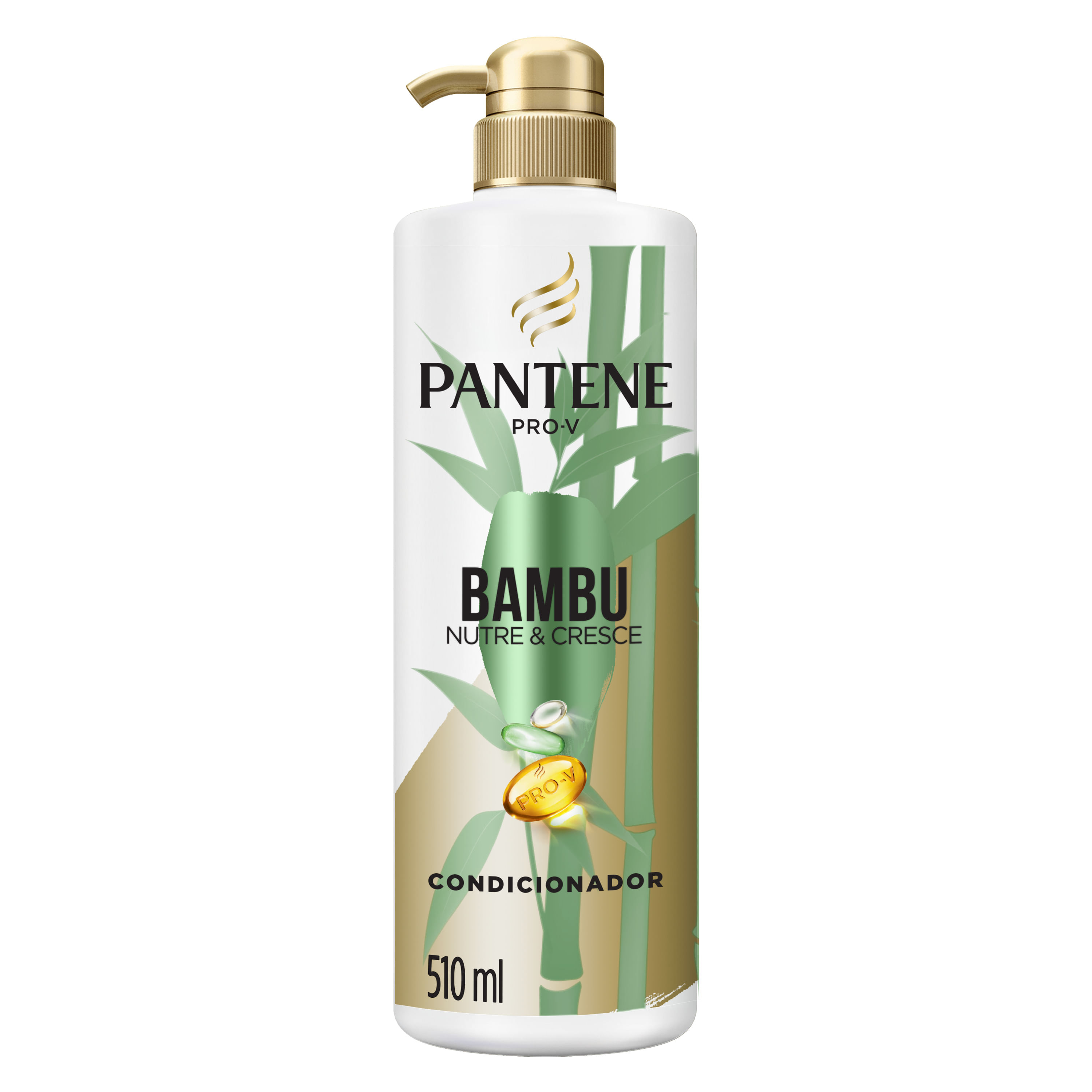 Condicionador Nutrição e Crescimento 510ml Pantene Bambu para Cabelos Quebradiços Sem Sulfato