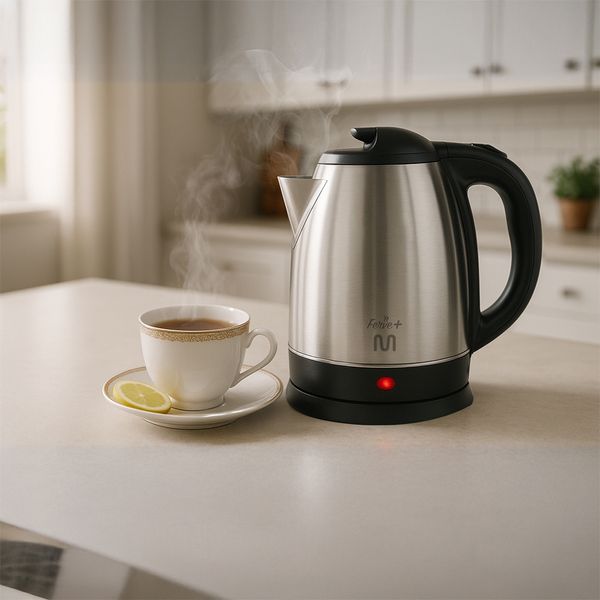 Chaleira Elétrica Multilaser 1,8L 1000W Prata 110V Inox Desligamento Automático Chaleira Elétrica Inox 1,8L com Base Antiderrapante e Led 110v 1000w Prata Multi - GO400